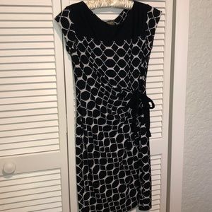 Taylor petite black/white print dress